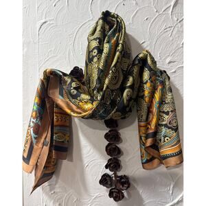 Elegant Multi Color Scarf‎ - Brown - Size: 32x68